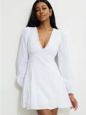 Dynamite Flared Lace Trim Mini Dress